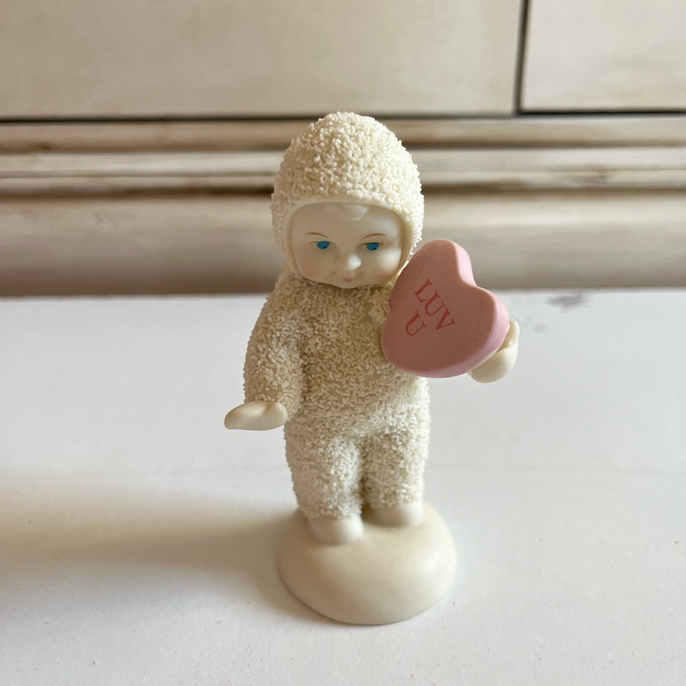 Snowbabies Department 56 Luv U figurine 2003, Retired Valentine Decoration